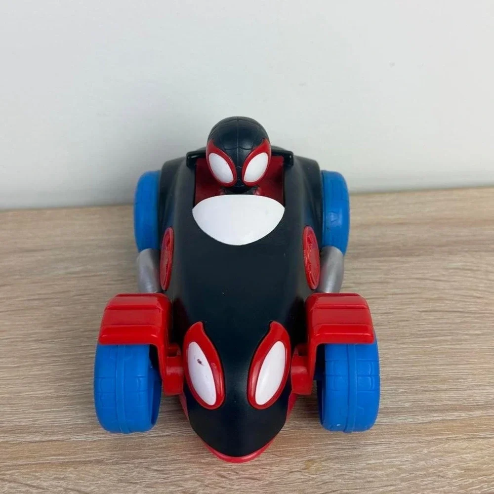 Marvel Spider-Man Miles Morales Toy Car Red Blue Wheels White Eyes Vehicle